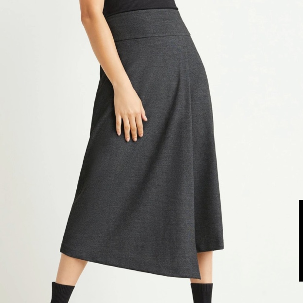 NWT GSTQ charcoal Banded-Waist Wrap Skirt XL